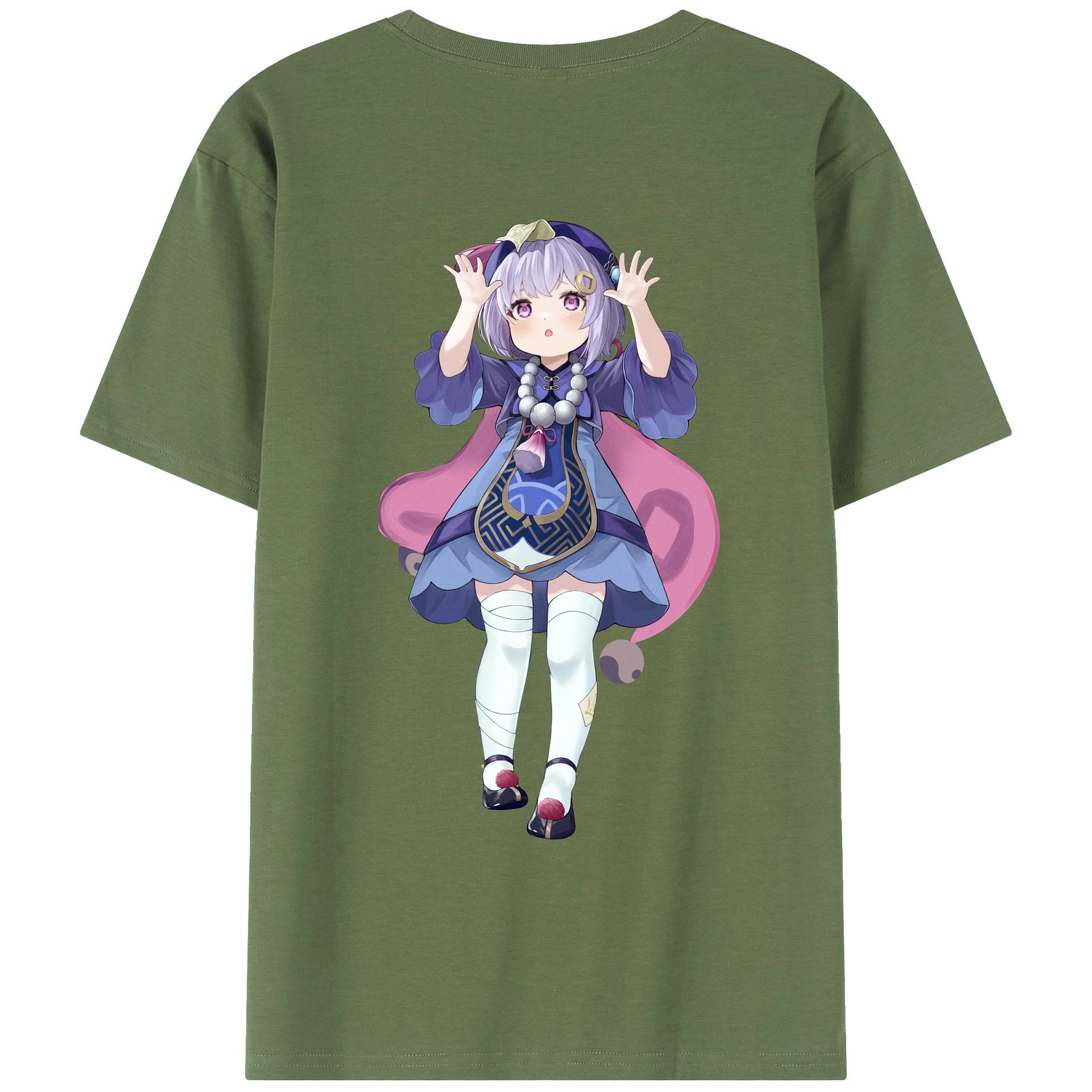 げんし神 七七 なな  genshin Nana 綿100％ メンズ半袖Tシャツ（バックプリント） 通気性